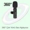 VipMarketim Ally K8 Lightning iPhone Tak Konuş Wireless Kablosuz Mini Yaka Mikrofonu Canlı Yayın Mikrofonu-(5775)