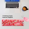 VipMarketim ALLY Mofi SWEET 2.4G Retro Kablosuz Q Klavye Oyuncu Klavye ve Mouse Seti-(5775)