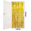 VipMarketim Altın Gold Renk Ekstra Metalize Parlak Saçaklı Arka Fon Perde İthal A Kalite 1x2 Metre