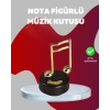 VipMarketim Altın Nota Figürlü Dönen Müzik Kutusu Dekoratif Music Box