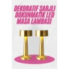 VipMarketim Altın Rengi Masa ve Gece Lambası Dokunmatik Şarjlı Masa Lambası