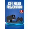 VipMarketim Android Projeksiyon Siyah Taşınabilir Sinema Projektörü 4k 1080p Ev Sineması Bluetooth