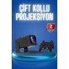 VipMarketim Android Projeksiyon Siyah Taşınabilir Sinema Projektörü 4k 1080p Ev Sineması Bluetooth