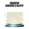 VipMarketim Android ve İOS Uyumlu Bluetooth Klavye Touchpad Slim Kablosuz Wifi Q Klavye
