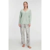 Vipmarketim Anıl Kadın Uzun Kol V Yaka Pijama Takımı (kod:11221)