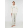 Vipmarketim Anıl Kadın Pamuklu Uzun Kol Pijama Takımı (kod:11295)