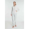 Vipmarketim Anıl Kadın Pamuklu Uzun Kollu Fermuarlı Sweatshirt Ve Pantolon Takım Pijama Takımı (kod:11326)
