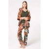 Vipmarketim Anıl İp Askılı V Yaka Viskon Çiçek Desenli Kışlık Örme Normal Bel Nakış Detaylı Pijama Takımı Sabahlık (kod:5795)