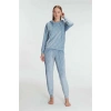 VipMarketim Anıl Kadın Kapüşonlu Uzun Kollu Kadife Dokulu Pijama Takımı – Yumuşak, Şık Ve Rahat Ev Giyim (Kod:11301)