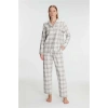 VipMarketim Anıl Kadın Kare Desenli Pamuklu Gömlek Pijama Takımı – Rahat, Şık Ve Zamansız Ev Konforu (Kod:11252)
