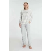VipMarketim Anıl Kadın Pamuklu Uzun Kollu Pijama Takımı (Kod:11256)
