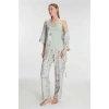 VipMarketim Anıl Kadın Sabahlık Atlet Ve Pantolon Takım Pamuklu Pijama Set (Kod:11223)