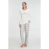 Vipmarketim Anıl Kadın Uzun Kollu Pamuklu Kışlık Pijama Takımı Yumuşak Ve Rahat Ev Şıklığı (kod:11253)