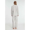 VipMarketim Anıl Kare Desenli Pamuklu Gömlek Pijama Takımı