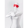 VipMarketim Anonymo BDSM Maske, PU deri, kırmızı, 65 cm