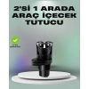 VipMarketim Araba Çift Bardak Tutucu 360° Dönebilen İkisi Bir Arada Ayarlanabilir