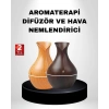 VipMarketim Aromaterapi Difüzör Ahşap Desenli ve Ultrasonik Nemlendirici LED Işıklı