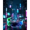 VipMarketim Aydınlatmalı LED Parti Gözlüğü Çok Renkli Modlu Cyberpunk Tasarım