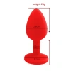 VipMarketim Backpart Taşlı Silikon Anal Tıkaç - Kırmızı