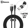 VipMarketim Baseus 2in1 Dual Output Cable/USB-A+Type-C İPhone 18W Hızlı Şarj Usb Kablo 1m-(5775)