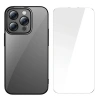 VipMarketim Baseus Glitter iPhone 14 Pro 6.1 Renkli Kenar Silikon Kılıf + Tempered Ekran Koruyucu Set-(5775)