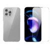 VipMarketim Baseus iPhone 15 Pro Schott Serisi Şeffaf Silikon Kılıf + Tempered Ekran Koruyucu Set-(5775)