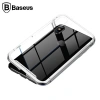 VipMarketim Baseus İPhone Xs Max Arkası Cam Manyetik Metal Frame Kılıf-(5775)
