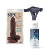 VipMarketim Belden Bağlamalı Kayganlaştırıcı Set Flatterer Kıkırdaklı Gerçekçi Dildo - 18.6cm Zenci