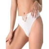 VipMarketim  Beyaz V Metal Aksesuarlı Yüksek Bel String Tanga