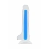 VipMarketim Beyond Bruce Glow Gece Parlayan Dildo, Silikon, Şeffaf, 22 Cm