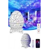 VipMarketim Bluetooth Hoparlör Dinozor Yumurtası Gece Masa Lambası Projektör