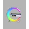 VipMarketim Bluetooth Hoparlörlü RGB Atmosfer Lambası Kablosuz Şarj ve Saat Özellikli
