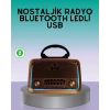 VipMarketim Bluetooth Özellikli Nostalji Radyo 3 Bant FM AM SW