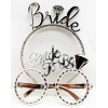 VipMarketim Bride Yazılı Taç ve Bride To Be Yazılı Gözlük Seti Gümüş Renk