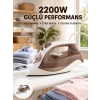 VipMarketim Buharlı Ütü 2200W Kireç Önleyici Self Clean Damlatmaz Kahverengi