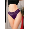 Vipmarketim Büyük Beden Bel Kısmı Dantelli Fantezi Mor Tanga String