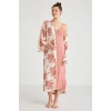 VipMarketim Catherines %100  Viskon Çiçek Desen 2li Sabahlık Gecelik Takımı