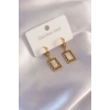VipMarketim Çelik Gold Renk Kare Kadın Küpe 5886