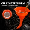 VipMarketim Çelik Süzgeçli Huni - Spiralli ve Sabit Borulu - 2.2 Litre Kapasite