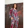 Vipmarketim Çiçek Ve Yaprak Desenli Önü Düğmeli Pijama Takımı