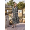Vipmarketim Çiçek Ve Yaprak Desenli Truvakar Kollu Elbise