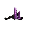 VipMarketim Çift Taraflı Mor Renk Belden Bağlamalı Dildo