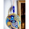 VipMarketim Çini Gold Desen Nazar Boncuklu Gözlü Duvar Süsü