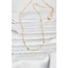 VipMarketim CM 14K Gold Renk Bar Zincir Model 60 cm Kadın Kolye 5886