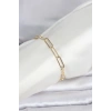 VipMarketim CM 14K Gold Renk Kalın Ataç Zincir Model Kadın Bileklik 5886
