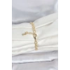 VipMarketim CM 14K Gold Renk Lazerli Halka Model Kadın Bileklik 5886