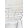 VipMarketim CM 14K Gold Renk Top Zincir 60 cm Kadın Kolye 5886