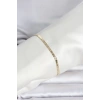 VipMarketim CM 14K Gold Renk Yassı Ezme Zincir Model Kadın Bileklik 5886