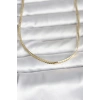 VipMarketim CM 14K Gold Renk Yassı Zincir Model 45 cm Kadın Kolye 5886