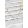 VipMarketim CM 14K Gold Renk Yassı Zincir Model 60 cm Kadın Kolye 5886